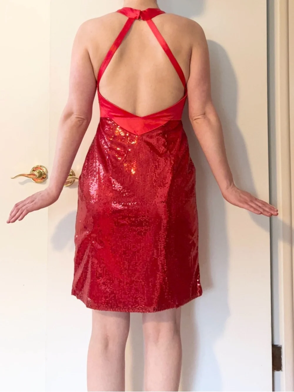 Vintage Alyce Designs red sequin dress 2 - Picture 3 of 9